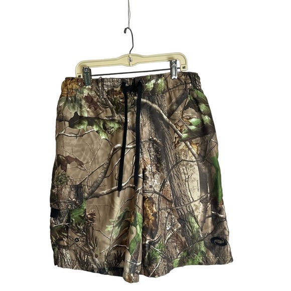 O'Rageous Camo Shorts Men's‎ M Realtree Elastic Waist String Mesh Lined Hunting - Picture 1 of 11